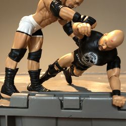 GOLDBERG and STONE COLD STEVE AUSTIN Flexible/Jointed Toy Pro-Wrestling Superstars