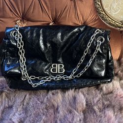 Balenciaga Patent Black  Leather Back Extra Large Used