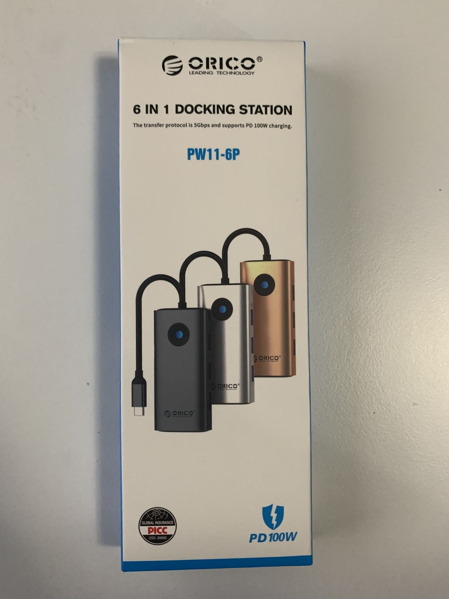 6-in-1 USB-C Docking Station, 4K HDMI, USB-A, USB-C, Multiport Adapter for Windows, Mac