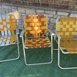 Vintage aluminum folding chairs