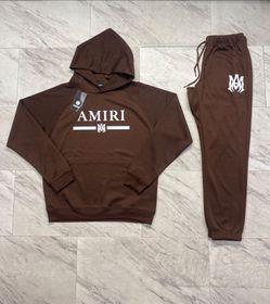 Amiri Brown Hoodie and Sweatpants Set