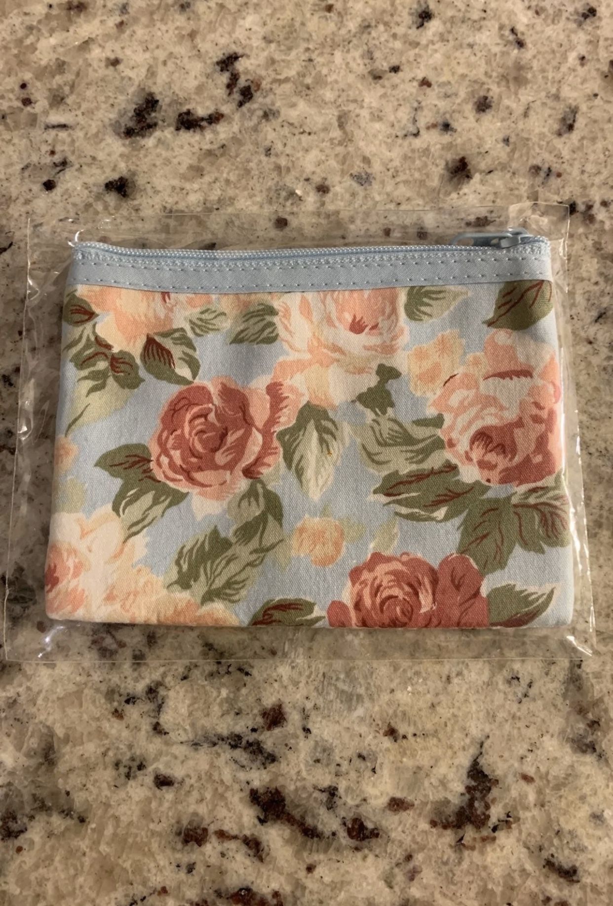 Floral roses pattern card holder/wallet pouch