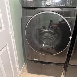 Samsung Front Load Washer & Dryer Set – Steam, Smart, Pedestals 