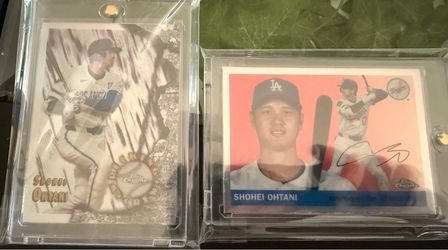 🔥 SHOHEI OHTANI TOPPS CHROME 2-CARD LOT – DODGERS 🔥