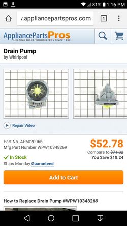 Whirlpool Drain Pump