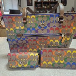 Rainbow Coach Purse Set