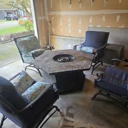 Backyard Furniture With Gas Fire Pit