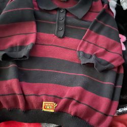 black and burgundy button cropped Fb county shirt