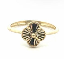 Woman’s Ladies 14k Yellow Gold Clover Ring Size 7 GP3130220