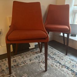 4 Palmer Mid-Century Modern Fabric Dining Chairs