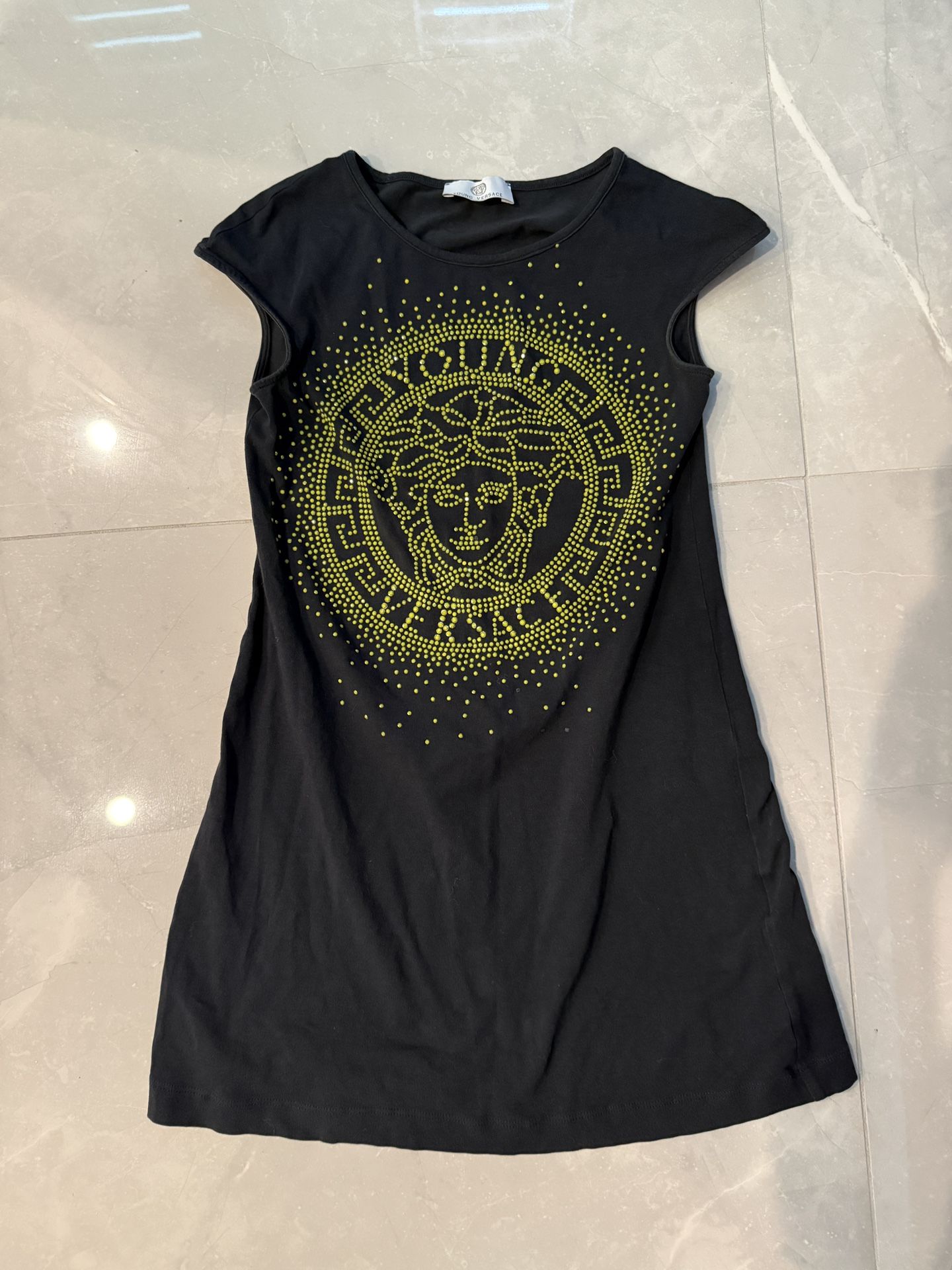 Versace black and yellow ceystal dress #luxury #italian #kids