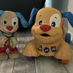 fisher price puppy dog.. one doll and one rider/ walker great condition both for 70