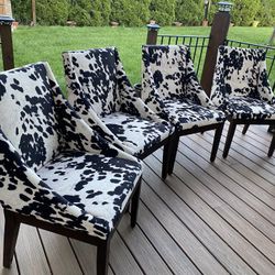 6 Cowhide Dining Chairs