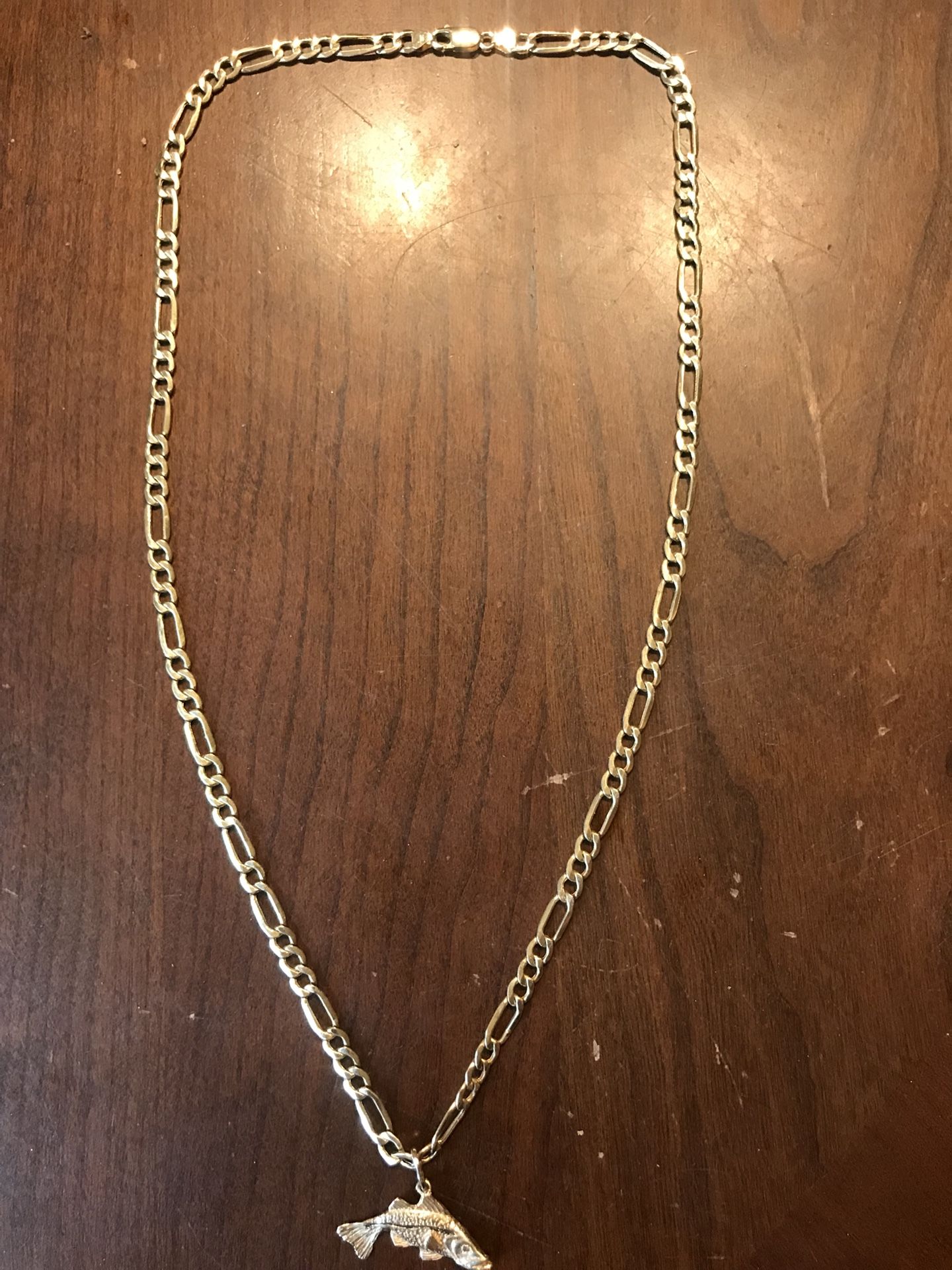 10k gold chain 14k gold snook charm