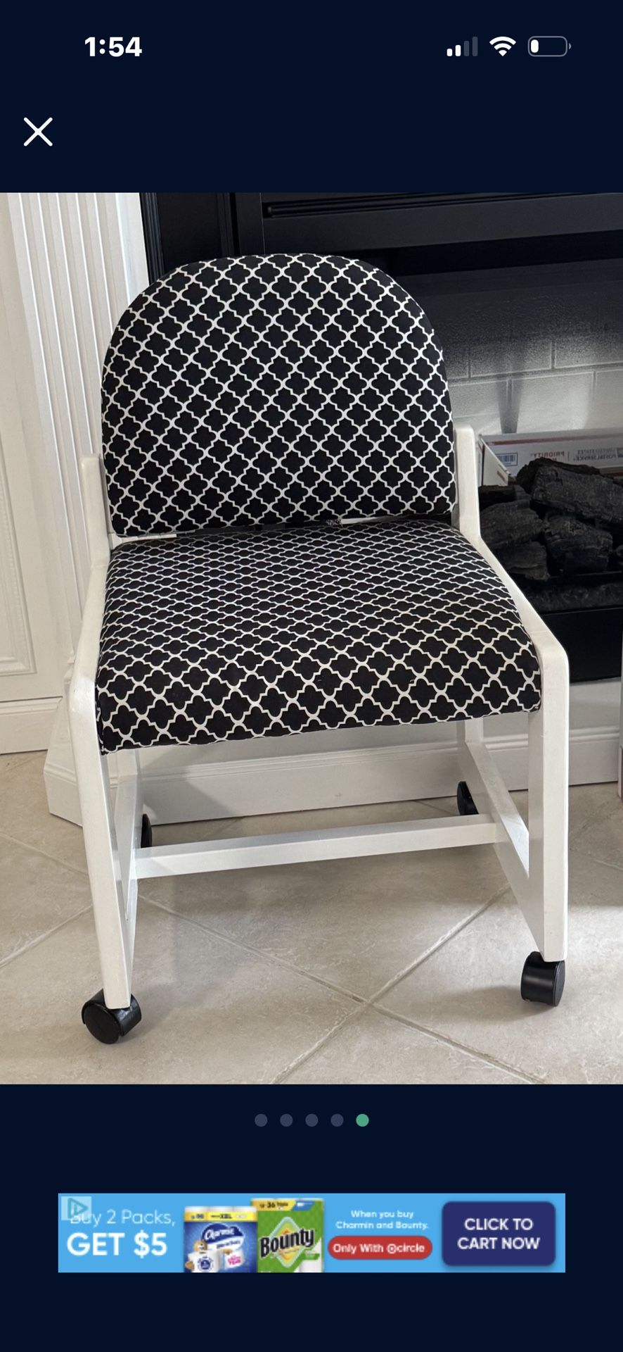 Wide Folding Rolling Chair With Casters