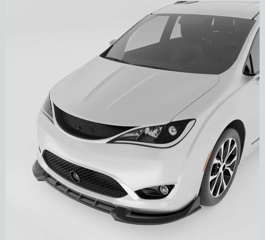 Front Bumper Lip Splitter Compatible with Chrysler Pacifica 2016-2020 Accessories Under Chin Spoiler Body Kit Add On ABS Material Gloss Black