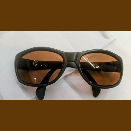Vintage Bolle Unisex Wrap Sunglasses Bronze Frames Amber Lenses
