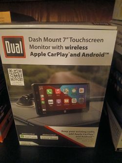 Dual Dash mount 7" Touchscreen monitor with wireless Apple car play and Android Brand new In the box