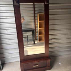 Sliding Mirror Solid Wood Armoire