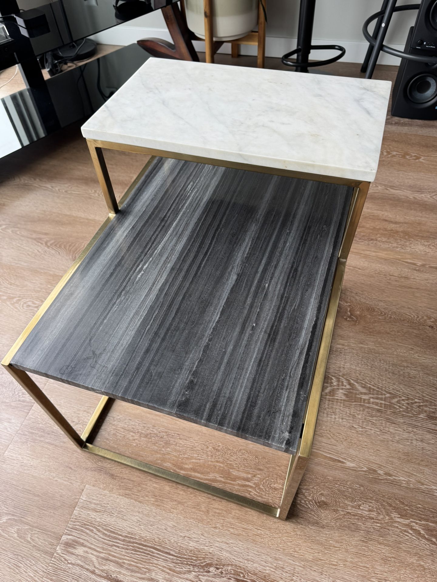 2 Tone Real Marble Side Table