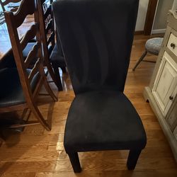 6 black suede dining chairs