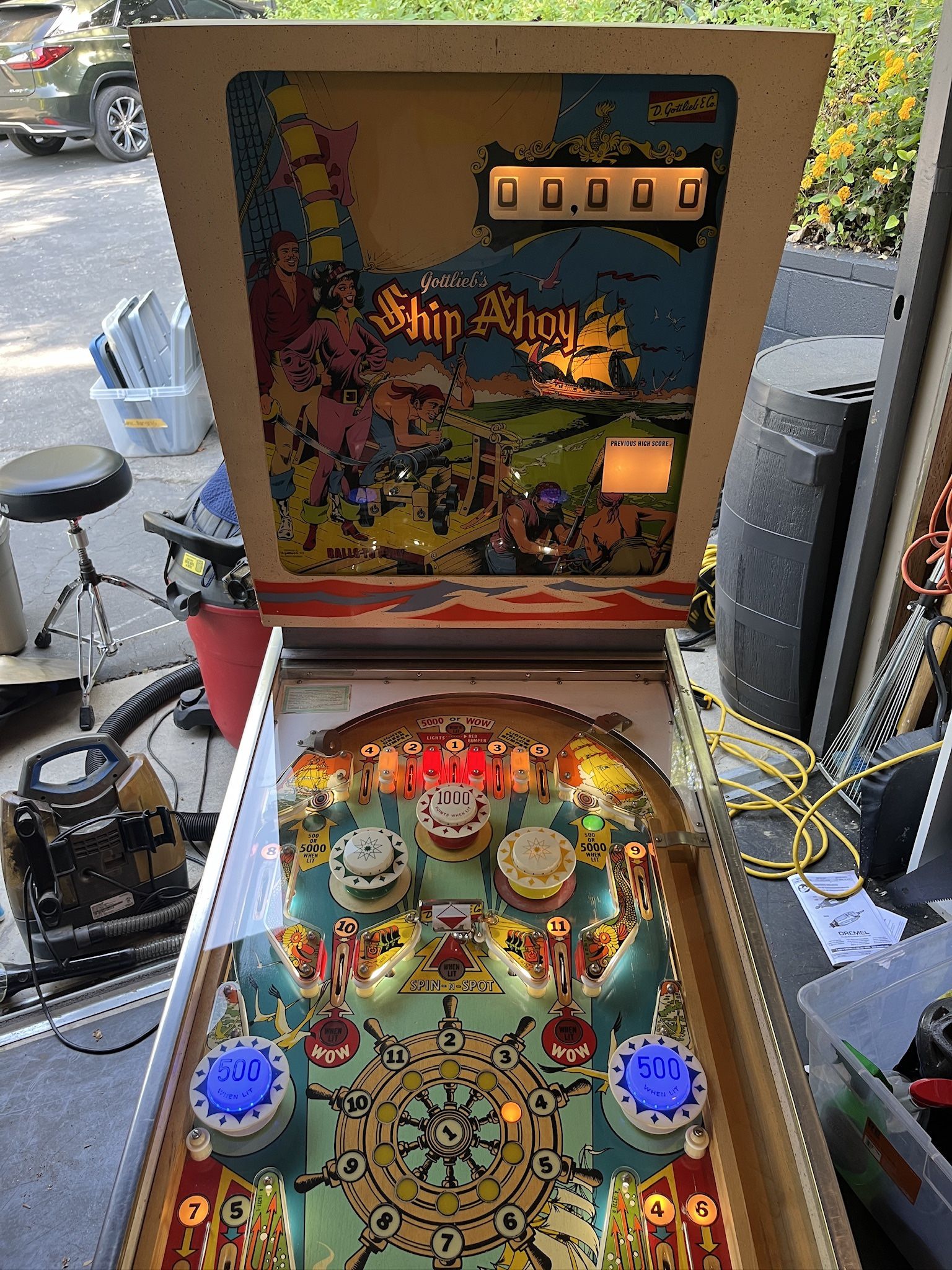 RARE refurbished Gottlieb Ship Ahoy 70's Wedgehead Pinball Machine