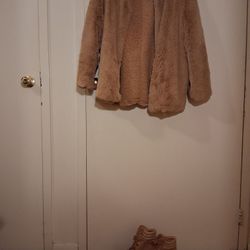 Beige Faux Fur Jacket 