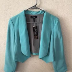 Aeropostale X Pretty Little Liars Hanna Teal Cropped Blazer