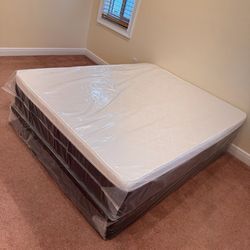 Queen mattress pillow top set with box spring (2pc - new) NEW KING-QUEEN-FULL-TWIN SIZE SETS MATTRESS AND BOX SPRING 2-pcs