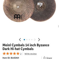 Meinl Cymbals 14 inch Byzance Dark Hi-hat Cymbals