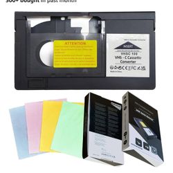 VHS-C Cassette Adapter Compatible with VHS-C SVHS Camcorders Motorized VHS Cassette Converter Not Compatible with 8mm / MiniDV / Hi8 with 4 Pcs Lens C