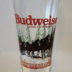 Vintage 1988 Budweiser Clydesdales Glass Pilsner