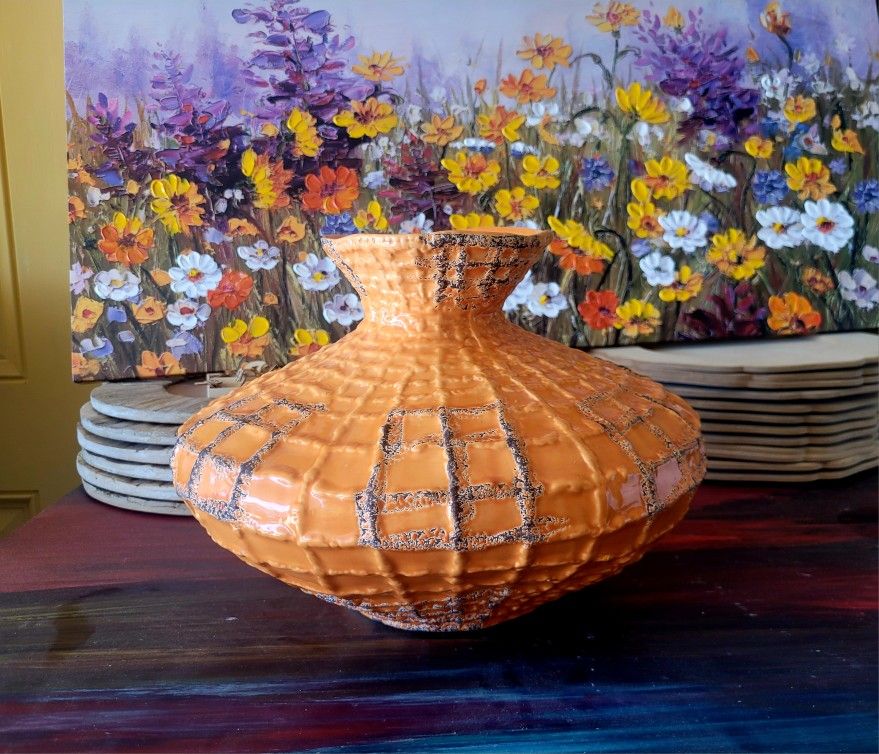 Orange Ceramic Pot