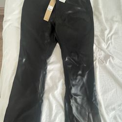 KSUBI Soho Faux Leather Bootcut Jeans
