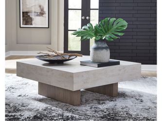 Jorlaina Light Grayish Brown Square Cocktail Table