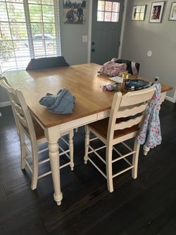 Farmhouse Dining Table with 4 Chairs