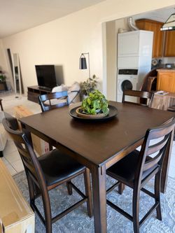 42” Counter Height Dining Table + 4 Chairs