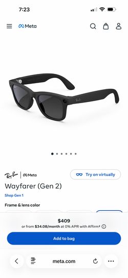 Brand New in Box Wayfarer (Gen 2) Meta Glasses