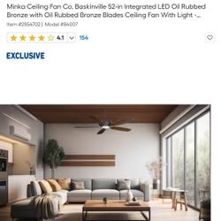Minka Baskinville Luxury Fan For Sale 
