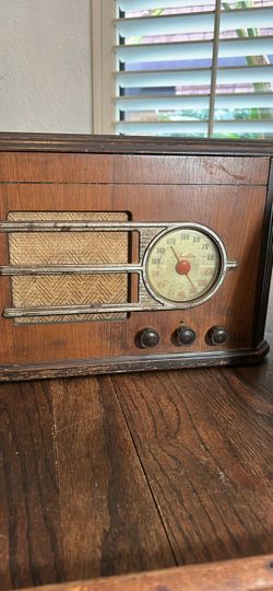 Antique record player and radio