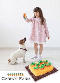 Carrot Dog Toy,Hide and Seek Carrot Farm Dog Toys,Dog Interactive Toys w 12  Squeaky Carrots,Pet Snuffle Mat Dog Carrot Chewing Toys, Interactive IQ Tr  for Sale in Upland, CA - OfferUp