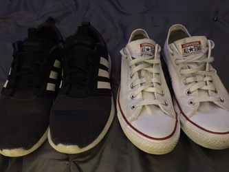 Converse size 8 men’s and Adidas size 9 men ($25 both)