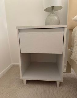 White Nightstand with drawer