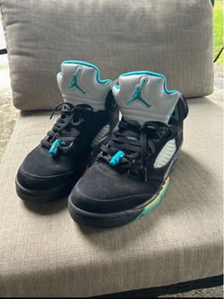 Air Jordan 5 Retro Black Teal Sneakers
