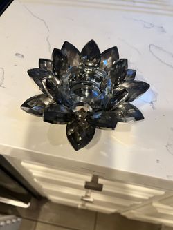 Grey Cristal Candle Holder