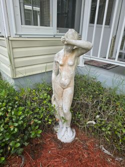 Concrete lady statue
