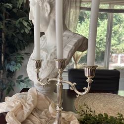 Silver Plated 3 Arm Candelabra