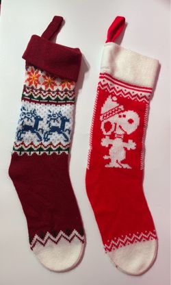 Vintage 1958 HALLMARK SNOOPY and Reindeer stockings