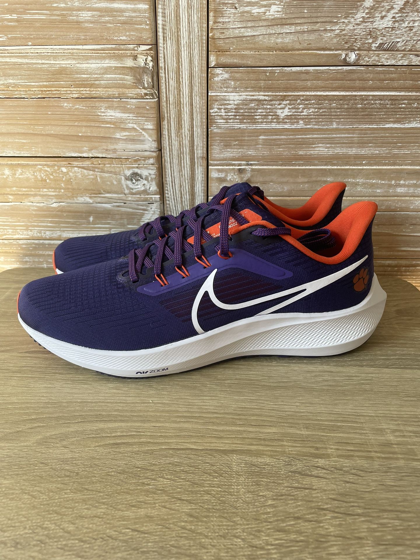 NEW! Nike Air Zoom Pegasus 39 Clemson Size 11 Purple Orange Tigers