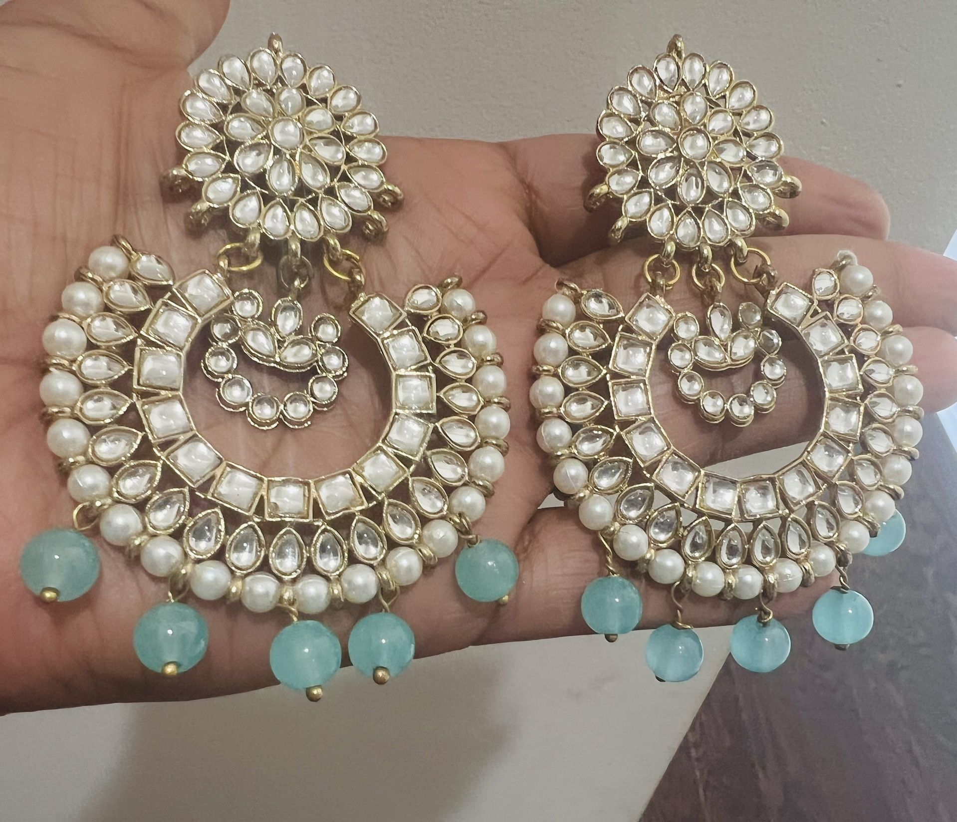 Earrings With Polki Stones